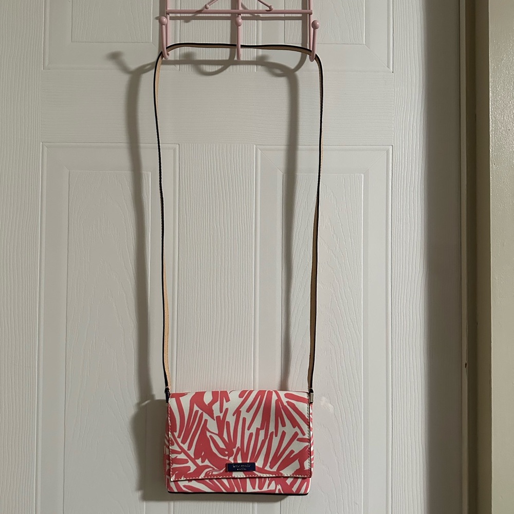 Kate Spade Pink and White Crossbody Bag